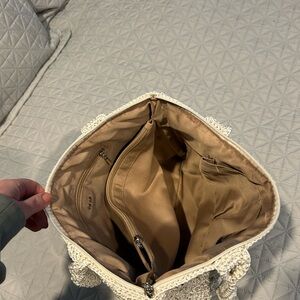 Elegant Cream Crochet Women's Bag